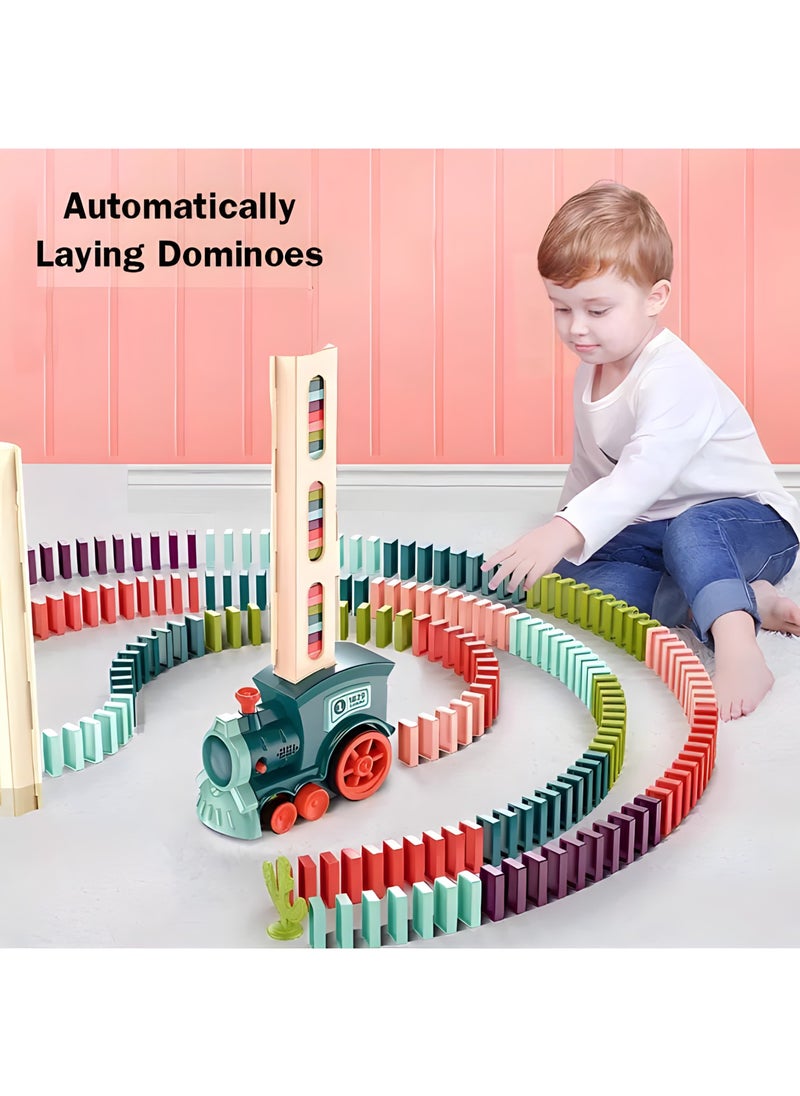 MAGIC VAULT Noaideoi Domino Train Toy Set for Kids | 60 Pcs Automatic Dominoes Blocks Building and Stacking Toys Creative Kids Games Early Education  - Image 5