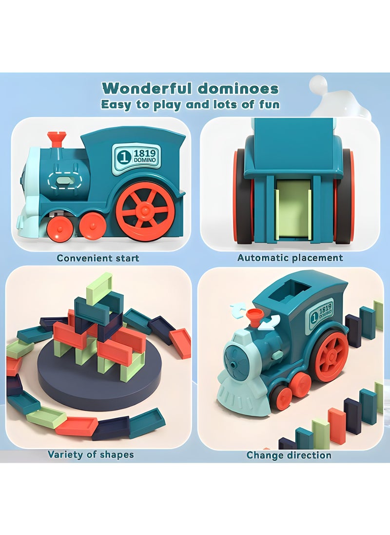 MAGIC VAULT Noaideoi Domino Train Toy Set for Kids | 60 Pcs Automatic Dominoes Blocks Building and Stacking Toys Creative Kids Games Early Education  - Image 3
