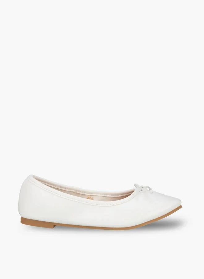 ليتل ميسي Girls Bow Accent Ballerina Shoes