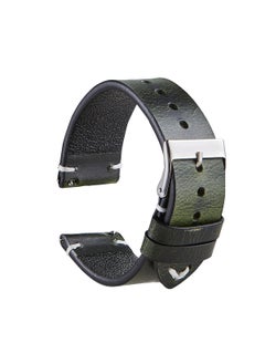 Generic Vintage Italian Leather Watch Strap Grass Green 