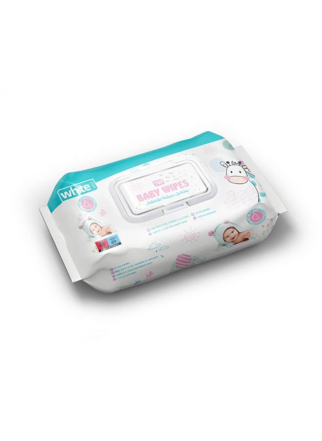White - Baby Wipes 100 Pcs - Image 1