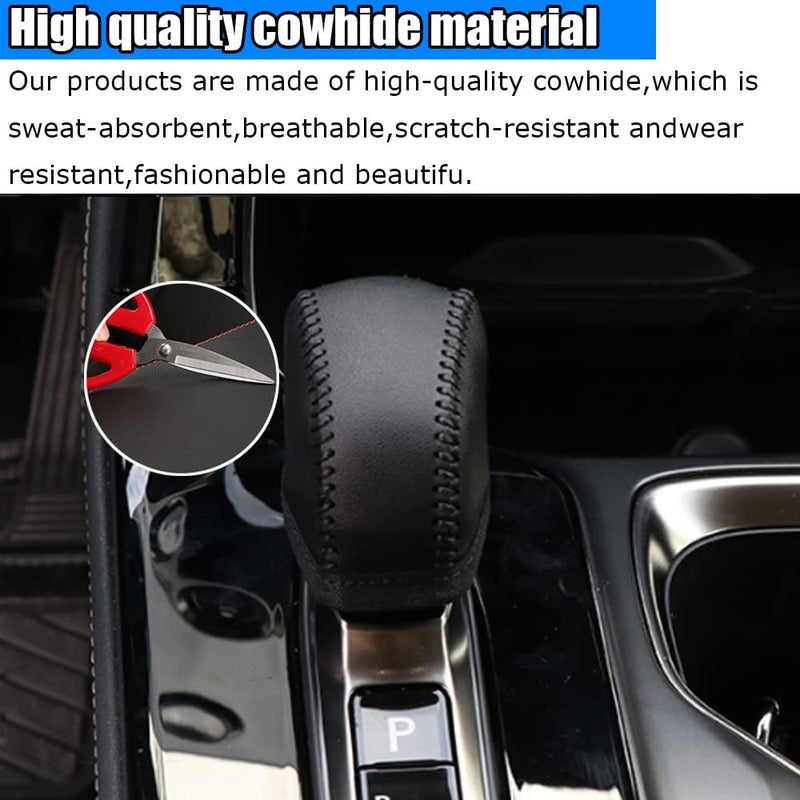 Kakash Custom Interior Accessories for Lexus NX2022-2026 RX 2023-2026 UX LX RZ 2023-2026 TX 2024-2026 Leather Automatic Gear Shift Knob Cover,Transimission Boots Shift Lever Sheath(Black Stitches) - Image 5