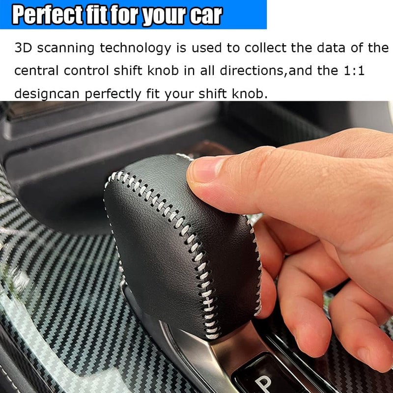 Kakash Custom Interior Accessories for Lexus NX2022-2026 RX 2023-2026 UX LX RZ 2023-2026 TX 2024-2026 Leather Automatic Gear Shift Knob Cover,Transimission Boots Shift Lever Sheath(Black Stitches) - Image 4