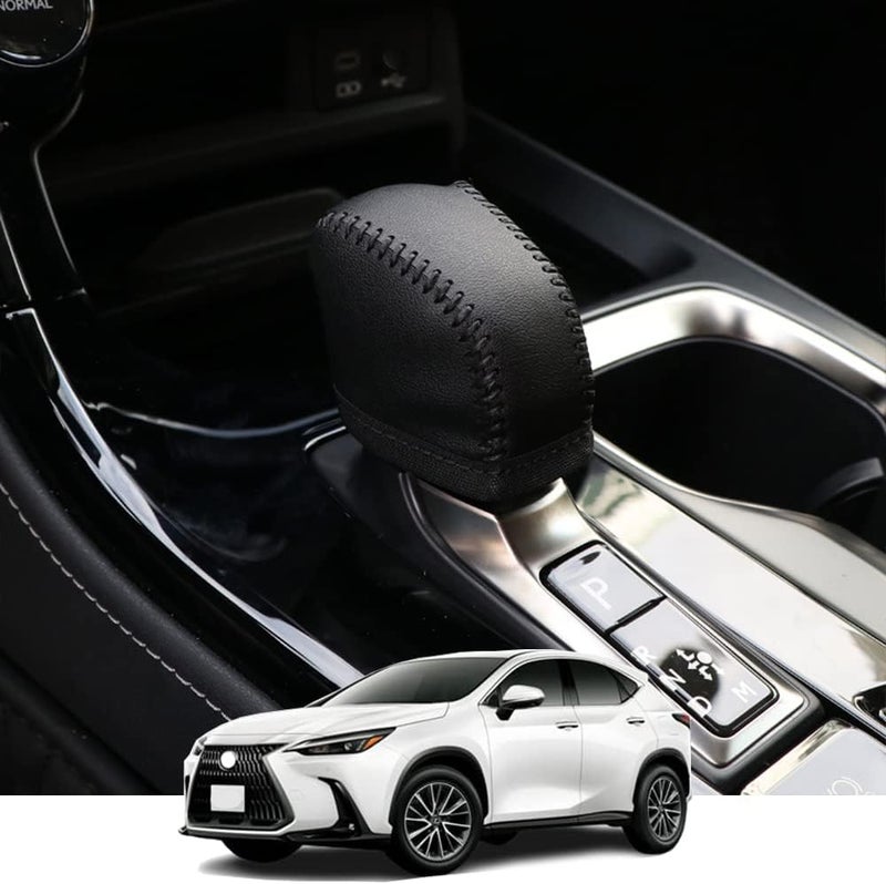 Kakash Custom Interior Accessories for Lexus NX2022-2026 RX 2023-2026 UX LX RZ 2023-2026 TX 2024-2026 Leather Automatic Gear Shift Knob Cover,Transimission Boots Shift Lever Sheath(Black Stitches) - Image 1