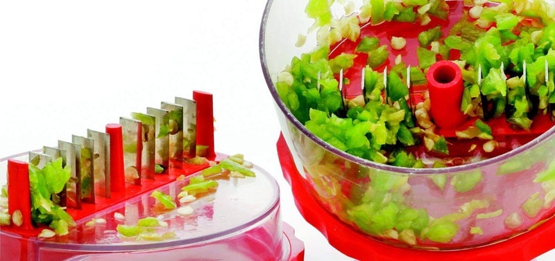 Radhe Krishna Plastic Multi Crusher for Garlic Chilly Ginger Dry Fruits Chopper with Stainless Steel Blades Medium Multicolour - Image 4
