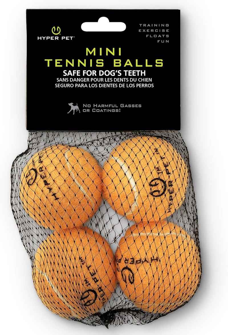Hyper Pet Mini Tennis Balls for Dogs - Safe and Fun Fetch Toys, Pack of 4, Orange - Image 1
