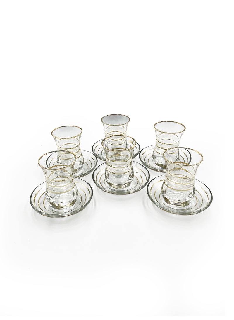 Acar Luxury Turkish Tea Glass Set with Elegant Gold Details – 6 Pieces | Made in Turkey - Image 2