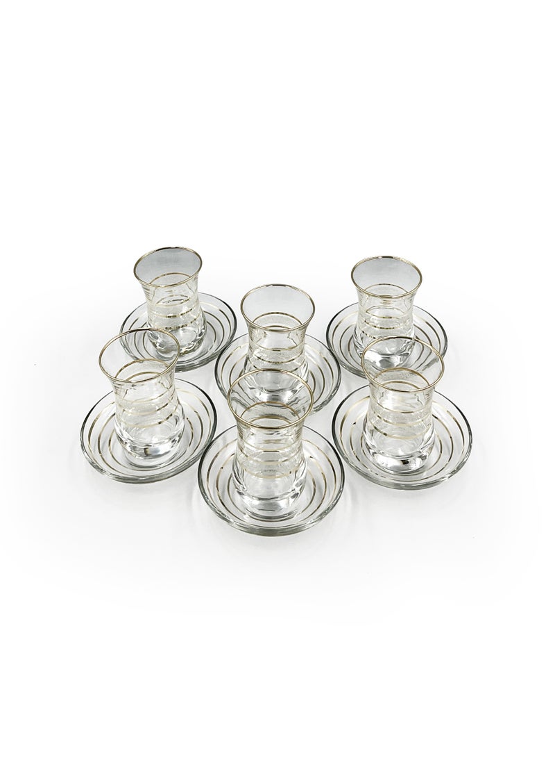 Acar Luxury Turkish Tea Glass Set with Elegant Gold Details – 6 Pieces | Made in Turkey - Image 3