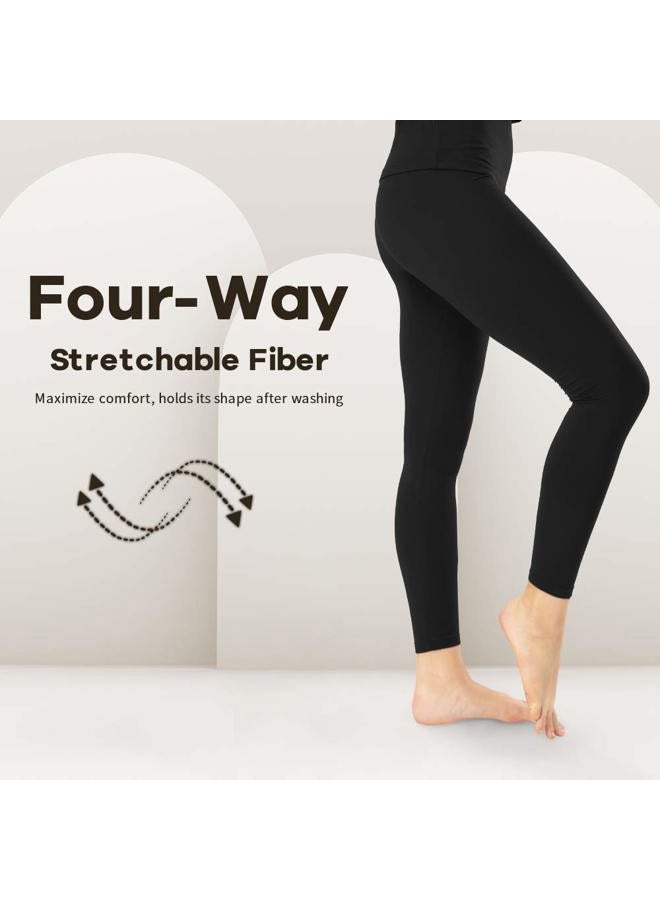MANCYFIT Thermal Pants for Women Fleece Lined Leggings Underwear Soft Bottoms, Black, XL - Image 2