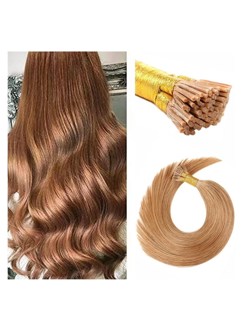 Estelle I Tip Hair Extensions Human Hair Extensions I Tip Human Hair Pre Bonded Hair Extensions Real Human Hair Invisible 20inch 100g 1g/s 100s/Pack #27 Blonde... - Image 1