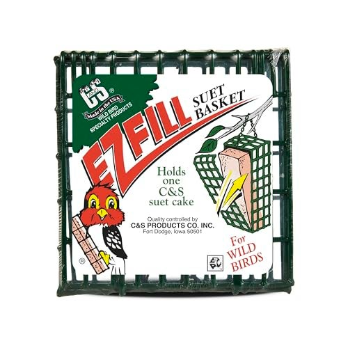 CS C&S EZ Fill Suet Basket, Suet Feeders for Wild Birds, Holds One Suet Cake, 8 Ounces - Image 1