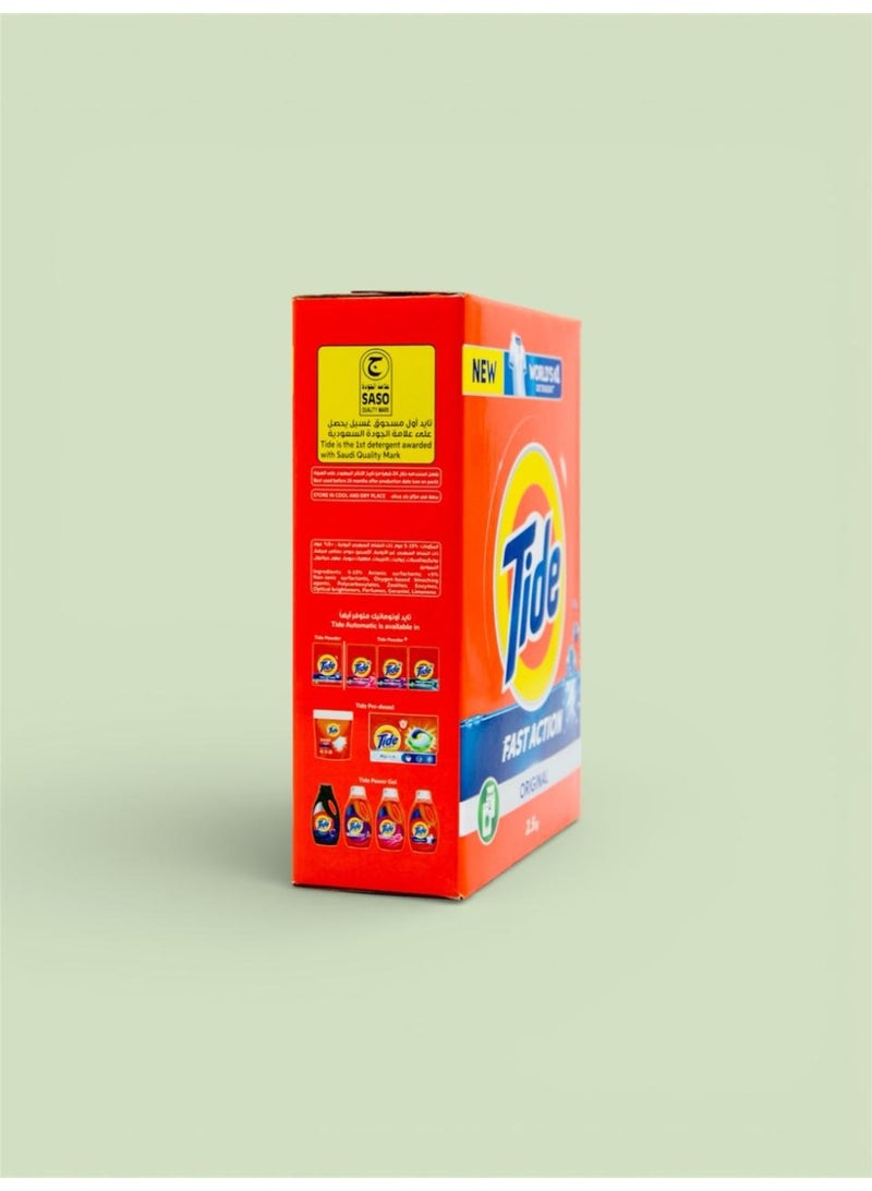 تايد مسحوق غسيل أخضر، مسحوق غسيل مركّز، إزالة قوية للبقع، يفتّح الألوان البيضاء والملونة، برائحة منعشة أصلية، تركيبة لاتسبب الحساسية (هيبوالرجينيك)، مناسب للغسيل اليدوي، 2.5 كجم. - Image 2