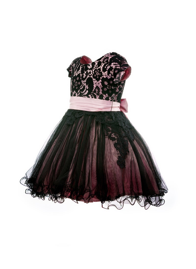 Queen BLACK GEPEAR Girls Party Dress, Princess Dress Party Wear Wedding Evening Formal Pageant Dance Gown for Birthday Kid Girls Elegant  - Image 1