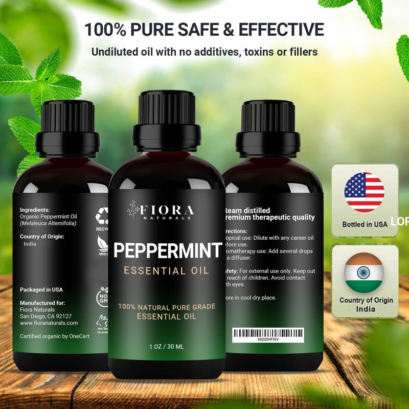 Fiora Naturals Peppermint Essential Oil by Fiora Naturals - 100% Pure Peppermint Oil for Hair Growth, Skin and Scalp Acne, Diffuser, DIY soap, and Candle Making. Pure Mentha Piperita Oil - Image 2