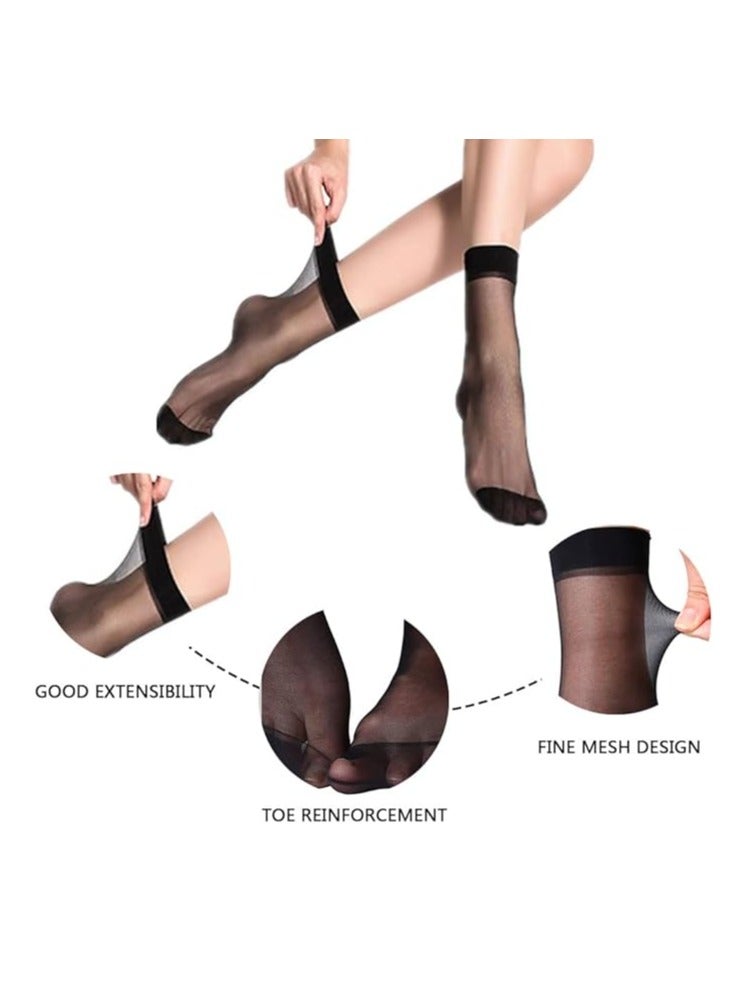 10 Pairs Women's Sheer Nylon Short Socks One Size Durable and practical, can be worn for long periods of time without losing elasticity or tangling - Image 5