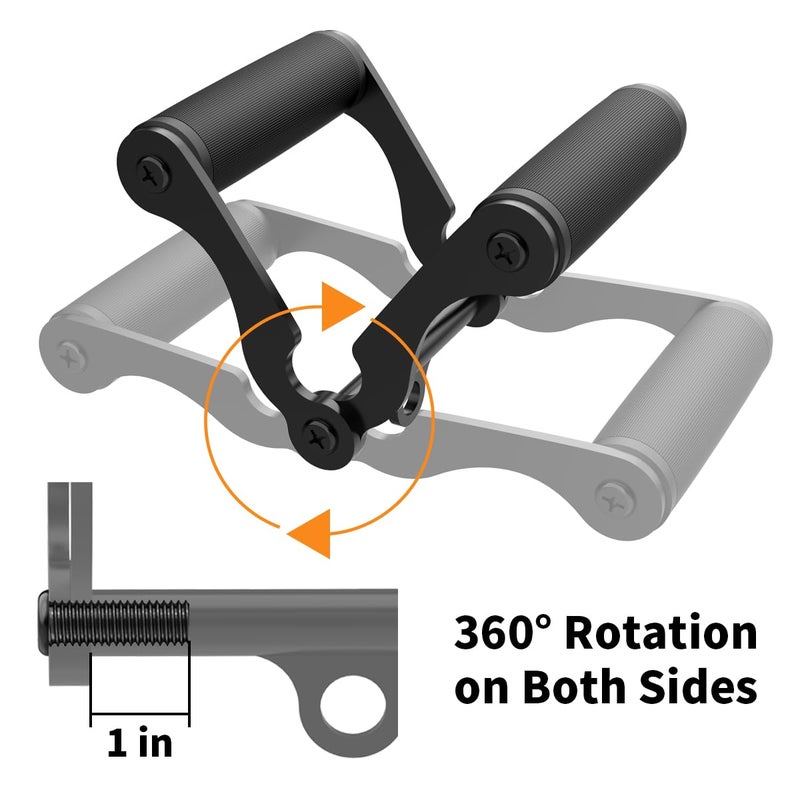 veimia V Bar T-Bar Row Landmine Handle Attachment for Barbell Bars, Solid Mine Double D Row Handle Grips with Non-Slip Rubber Grips, T-Row Attachment for Olympic Strength Training Bars - Image 4
