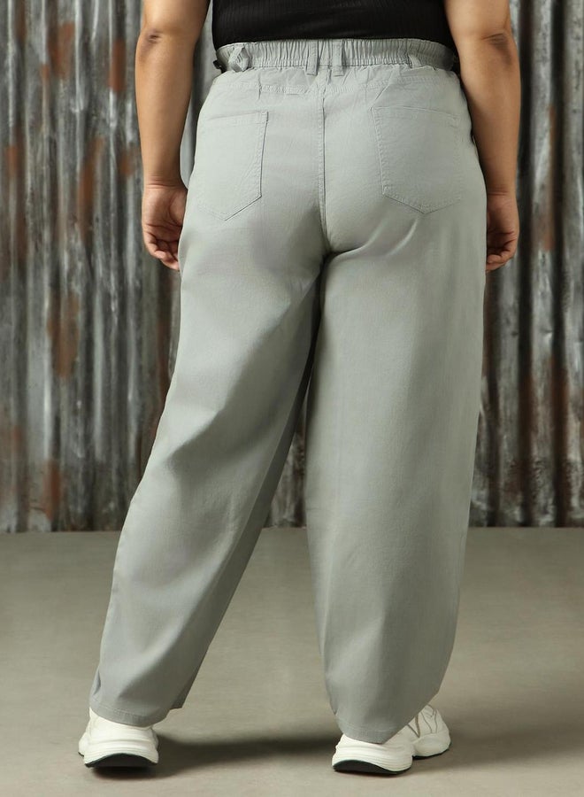 HIGH STAR High Star Plus Size High Rise Regular Fit Trousers - Image 3