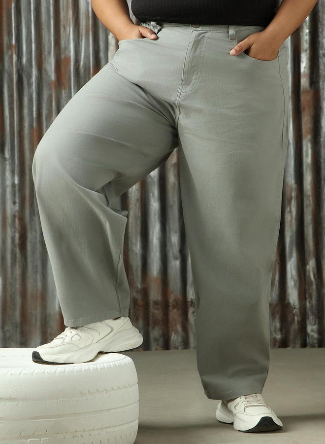 HIGH STAR High Star Plus Size High Rise Regular Fit Trousers - Image 5
