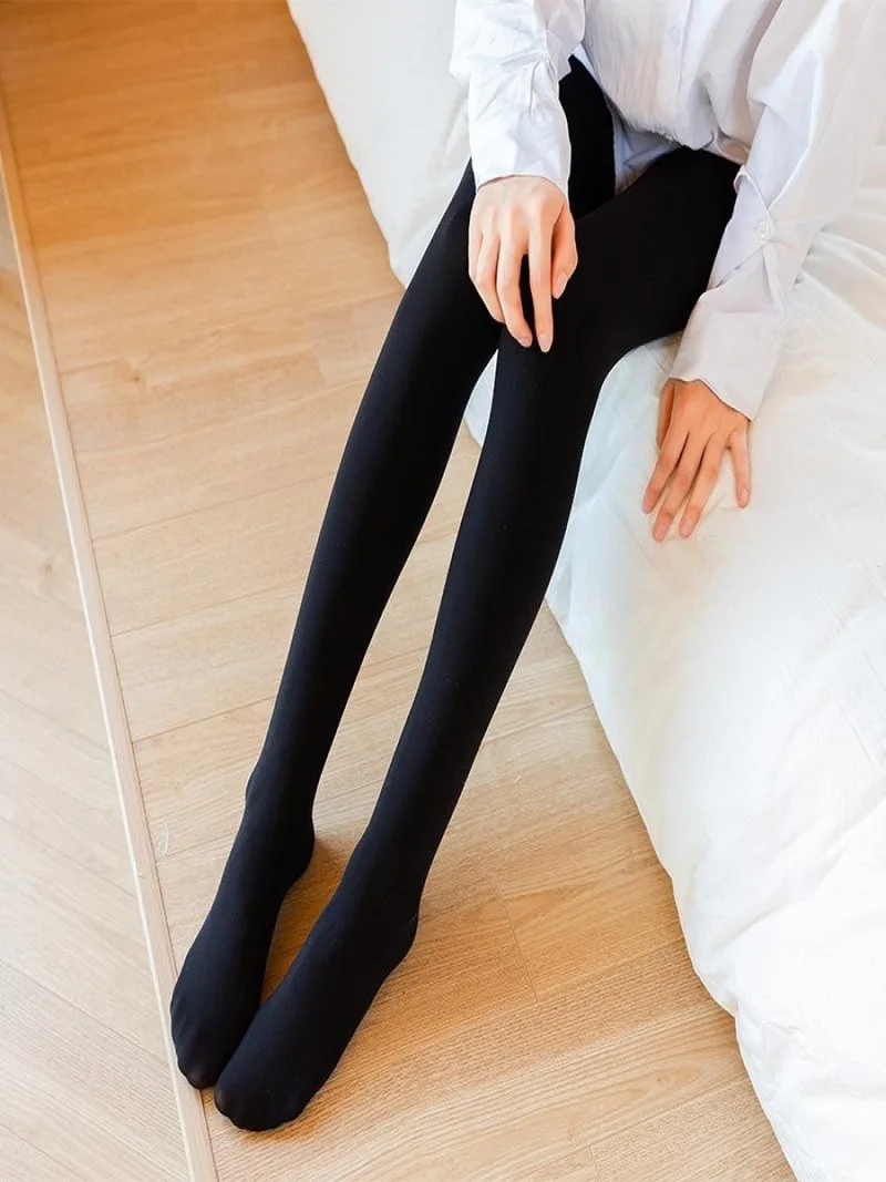 ميستريك Mystical Women Plush Stockings Warm Fleece Tights Stockings Semi Transparent Fleece Lined Thickened Pantyhose Flawless Legs Tights Fleece Thin Pants Warm Socks