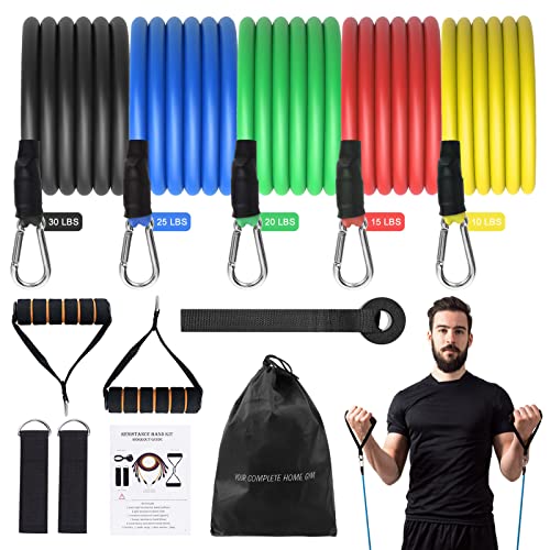 Uten Resistance Bands Set 12pcs, 100lbs Elastic Exercise Bands with Door Anchor, Handles, Ankle Straps and Carry Bag, Indoor Outdoor Fitness, Shape Body, Full Body Workout - Image 1