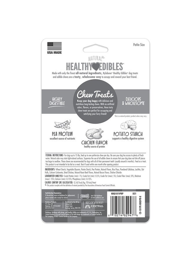 Nylabone Healthy Edibles All-Natural Long Lasting Chicken Flavor Dog Chew Treats 8 count Chicken X-Small/Petite - Image 2
