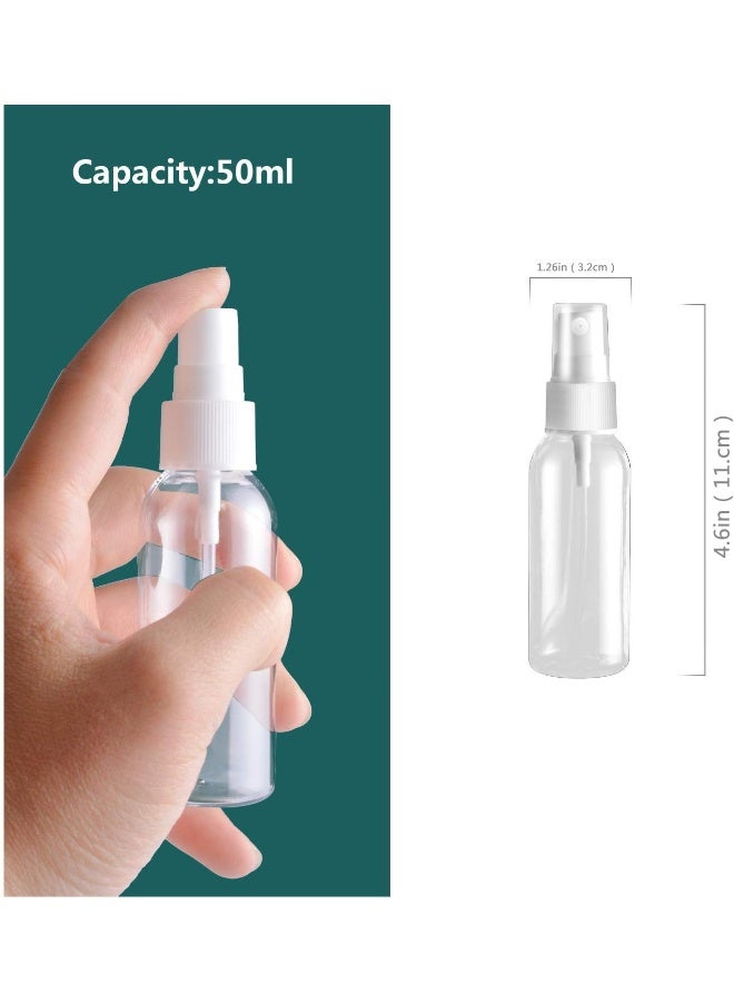 GJT 2Oz/50Ml Plastic Spray Bottles Plastic Spray Clear Empty Fine Mist Plastic Mini Travel Bottle Set Bottles Refillable Liquid Containers 6 Pack  - Image 2