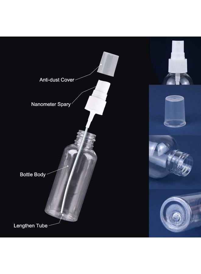 GJT 2Oz/50Ml Plastic Spray Bottles Plastic Spray Clear Empty Fine Mist Plastic Mini Travel Bottle Set Bottles Refillable Liquid Containers 6 Pack  - Image 5