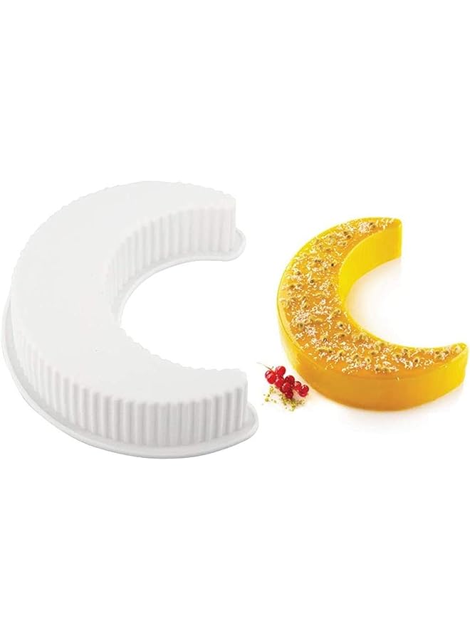Goodern 3D Moon Shape Silicone Cake Mold,Silicone Cake Mold Crescent Cake Pan,Bread Pizza Baking Mold,Kitchen Bakeware Tools,Chocolate Sweet Mold,Large Moon Cake Pan Birthday Wedding Party Decoration - Image 1