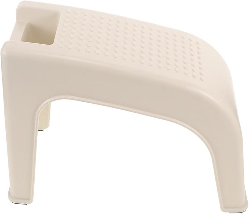 Lightweight Plastic Pedicure Foot Stool with Non Slip Surface Portable Footrest for Shaving and Home Bathroom Use - Image 2