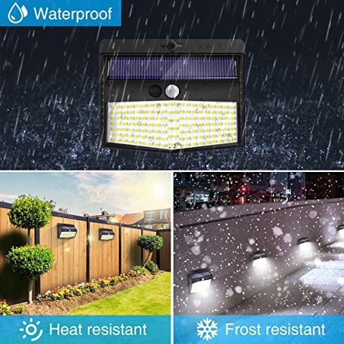 Peasur Solar Lights Outdoor, [138 LED/8 Packs] Solar Motion Sensor Security Light with 3 Lighting Modes Solar Wall Lights Waterproof Solar Powered Lights Outside for Garden Fence Yard Deck Garage - Image 4