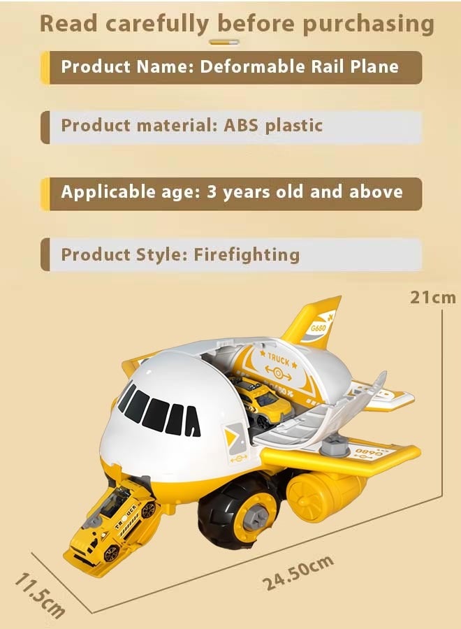 إيزي سو مجموعة ألعاب طائرة التحول، مجموعة ألعاب طائرة نقل البضائع والسيارات، ألعاب محاكاة ألغاز للأطفال، طائرة متعددة الاستخدامات، نموذج طائرة فريكتون بمحرك مع سيارات صغيرة، هدية رائعة للأولاد والبنات - Image 2