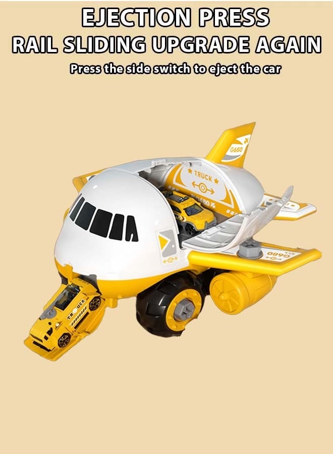 إيزي سو مجموعة ألعاب طائرة التحول، مجموعة ألعاب طائرة نقل البضائع والسيارات، ألعاب محاكاة ألغاز للأطفال، طائرة متعددة الاستخدامات، نموذج طائرة فريكتون بمحرك مع سيارات صغيرة، هدية رائعة للأولاد والبنات - Image 4
