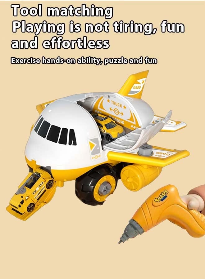 إيزي سو مجموعة ألعاب طائرة التحول، مجموعة ألعاب طائرة نقل البضائع والسيارات، ألعاب محاكاة ألغاز للأطفال، طائرة متعددة الاستخدامات، نموذج طائرة فريكتون بمحرك مع سيارات صغيرة، هدية رائعة للأولاد والبنات - Image 5