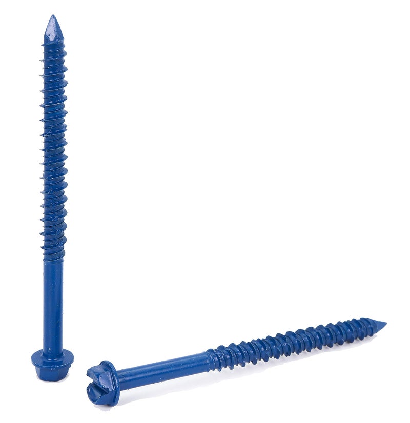 CONFAST 14 x 314 Hex Head Concrete Screw Anchor with Drill Bit for Anchoring to Masonry Block or Brick 100 per Box