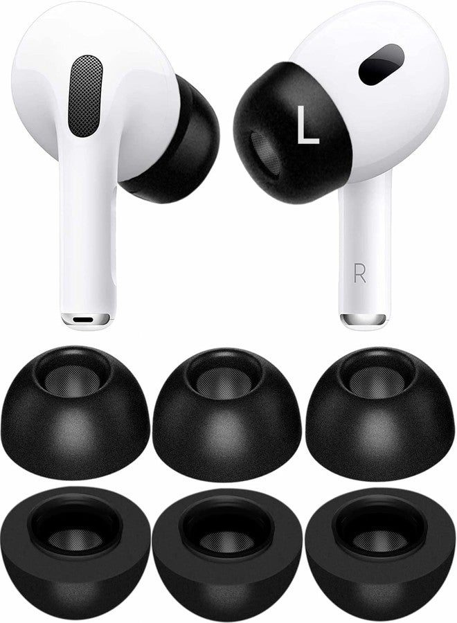 JNSA Memory Foam Tips Compatible with AirPods Pro 2nd gen. and 1st gen, No Silicone Eartips Pain. Anti-Slip Eartips, Slow Rebound Sponge AirPodsPro Ear Tips,3 Pairs (L Size, Foam Black) L - Image 1