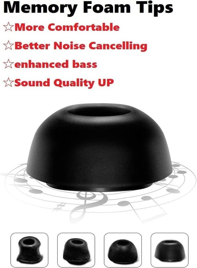 JNSA Memory Foam Tips Compatible with AirPods Pro 2nd gen. and 1st gen, No Silicone Eartips Pain. Anti-Slip Eartips, Slow Rebound Sponge AirPodsPro Ear Tips,3 Pairs (L Size, Foam Black) L - Image 4