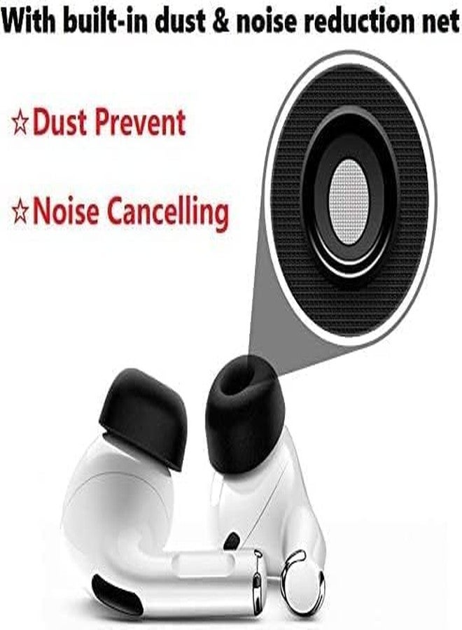 JNSA Memory Foam Tips Compatible with AirPods Pro 2nd gen. and 1st gen, No Silicone Eartips Pain. Anti-Slip Eartips, Slow Rebound Sponge AirPodsPro Ear Tips,3 Pairs (L Size, Foam Black) L - Image 5