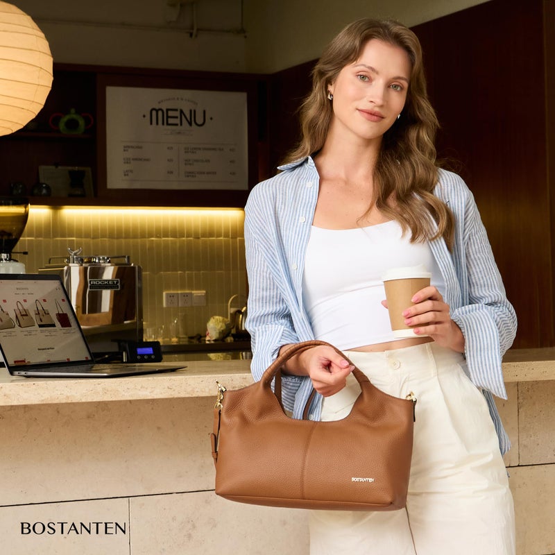 BOSTANTEN Purses for Women Designer Handbags Crossbody Shoulder Top Handle Satchel Bags Gift Box Packaging Brown - Image 2