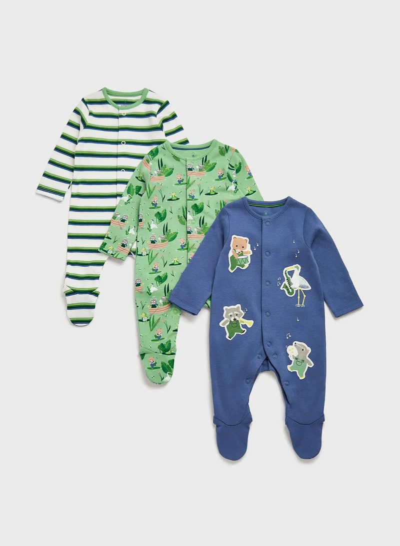 mothercare Infant 3 Pack Assorted Onesies
