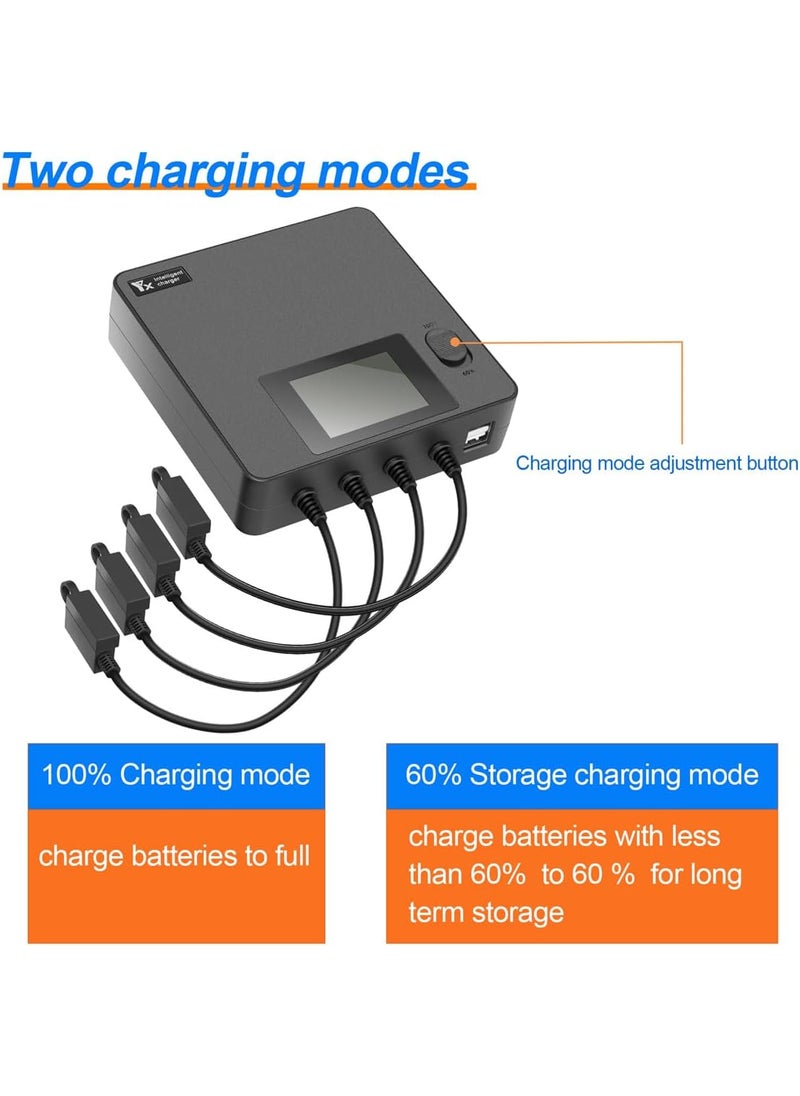 Xmipbs Xmipbs Multiple Battery Charger for DJI Mavic Air 3 LCD Display Battery Charging Hub for DJI Air 3 Batteries and Remote Controller  - Image 2