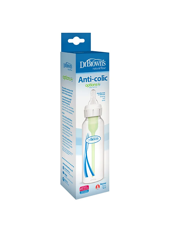 دكتور براونز 8 oz/250 mL PP Narrow Anti-Colic Options+ Baby Bottle, 1-Pack