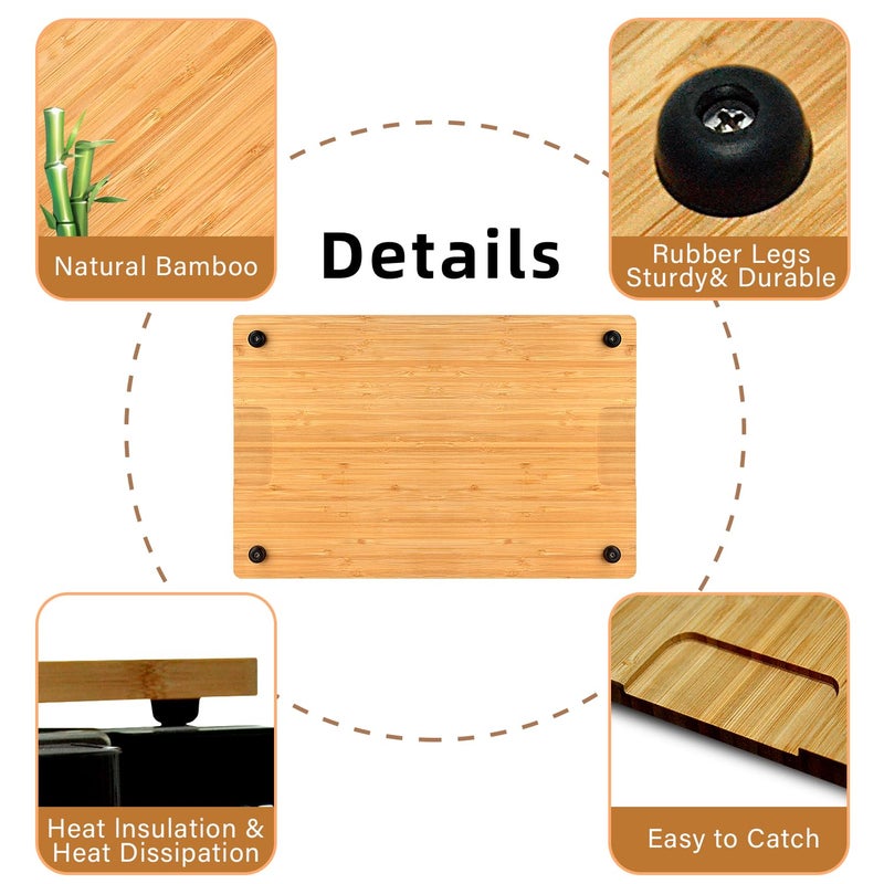 DEMEDO Bamboo Cutting Board Compatible with Ninja DCT401 DCT402 DCT451 Double Oven, Heat Resistant Cutting Board for Convection Toaster Oven, Air Fryer Accessories Compatible with Ninja Oven, Reclaim Space - Image 4