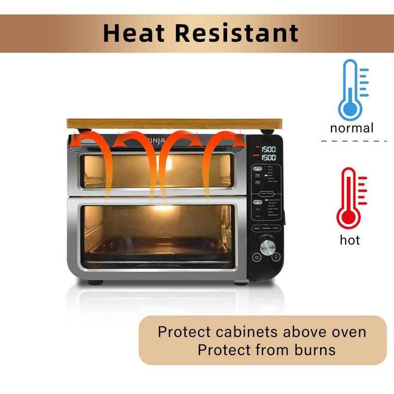 DEMEDO Bamboo Cutting Board Compatible with Ninja DCT401 DCT402 DCT451 Double Oven, Heat Resistant Cutting Board for Convection Toaster Oven, Air Fryer Accessories Compatible with Ninja Oven, Reclaim Space - Image 3