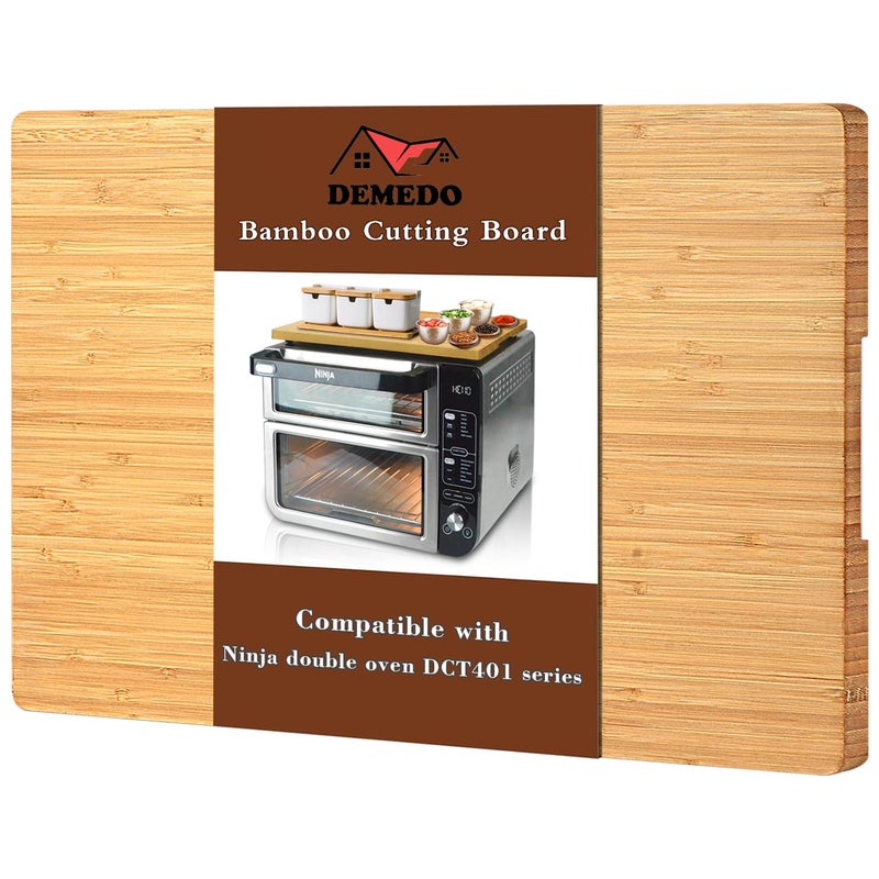 DEMEDO Bamboo Cutting Board Compatible with Ninja DCT401 DCT402 DCT451 Double Oven, Heat Resistant Cutting Board for Convection Toaster Oven, Air Fryer Accessories Compatible with Ninja Oven, Reclaim Space - Image 1