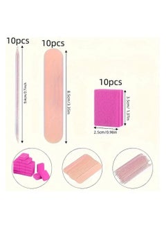 KHAJUL 10 Pack Mini Nail Dust Collector Tools, Including Nail Files and Wooden Sticks, Professional Manicure Nail Finishing Kit (Pink)  - Image 2