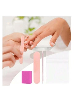 KHAJUL 10 Pack Mini Nail Dust Collector Tools, Including Nail Files and Wooden Sticks, Professional Manicure Nail Finishing Kit (Pink)  - Image 3