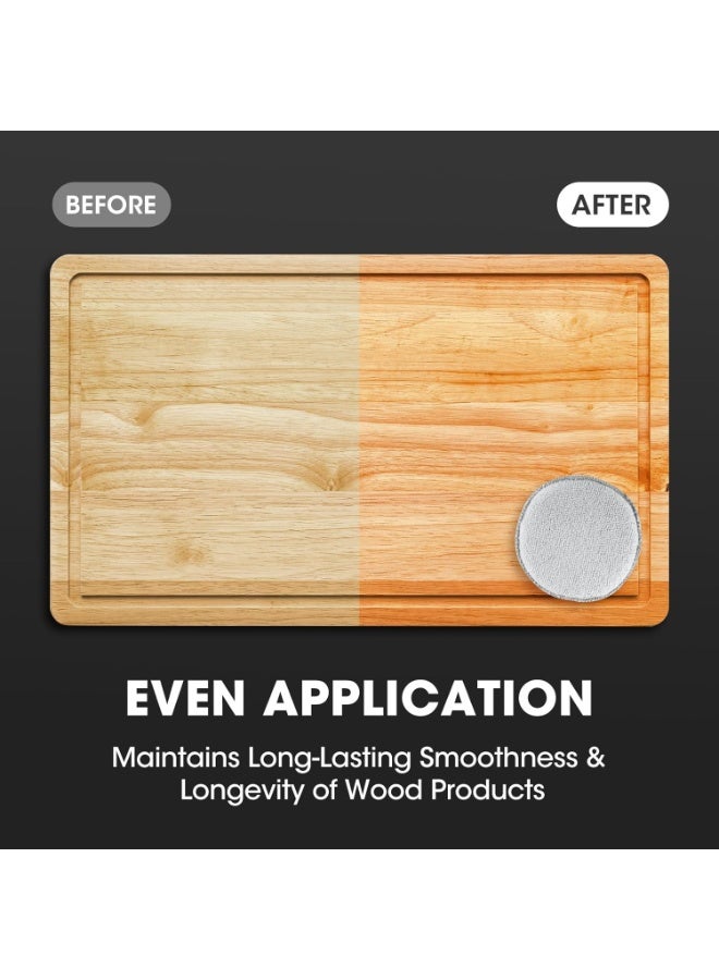 NiHome 5-Inch Wood Conditioner, Wax & Oil Applicator 4-Pack, Reusable Microfiber & Sponge Pads for Scratch-Free Cutting Board Maintenance & Versatile Home Polishing, Machine Washable for Long-Term Use - Image 5