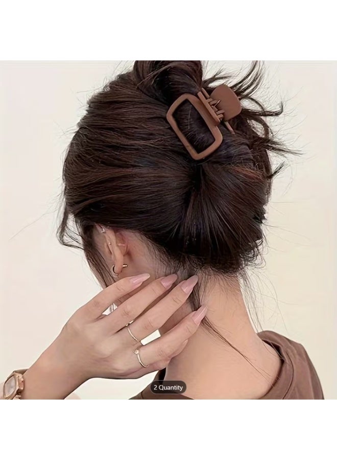 4pcs Set Elegant Matte Square Hair Claw Clips, Assorted Colors - Image 2