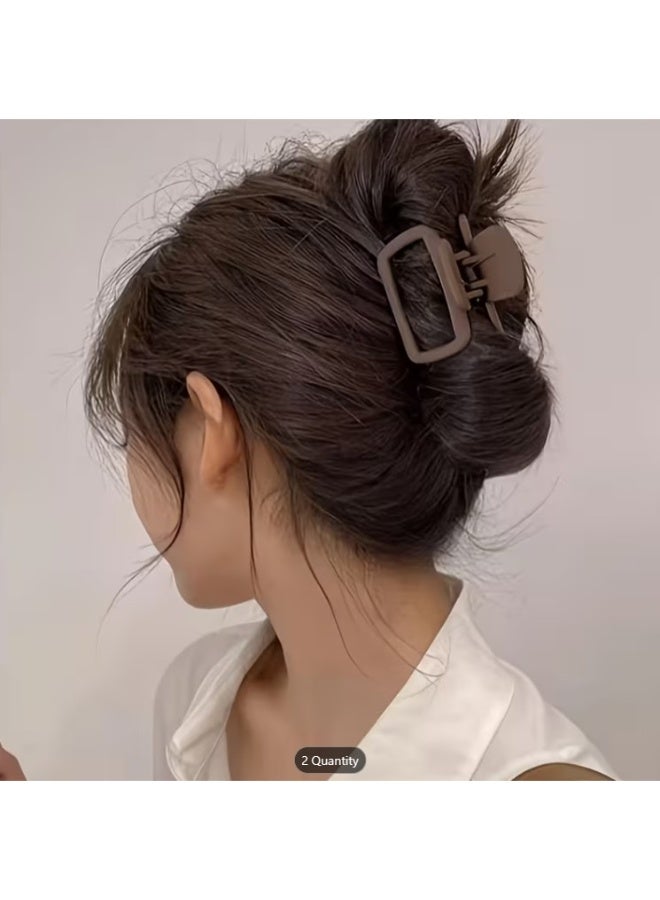 4pcs Set Elegant Matte Square Hair Claw Clips, Assorted Colors - Image 4