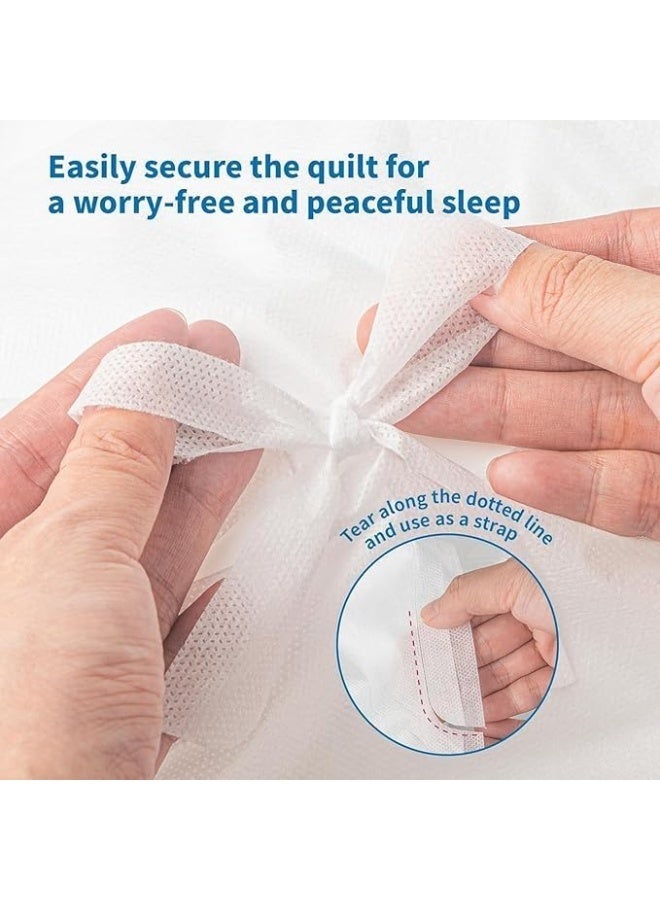 Disposable Travel Bedding Set 4 Pieces Fabric For Hotels Business Trips Bed Sheet Cover Body Cover And Pillow Covers Hygienic Sheet Cover 220x230cm, 2 Pillow Case 50x80cm and Duvet Cover 220x230 cm - Image 5
